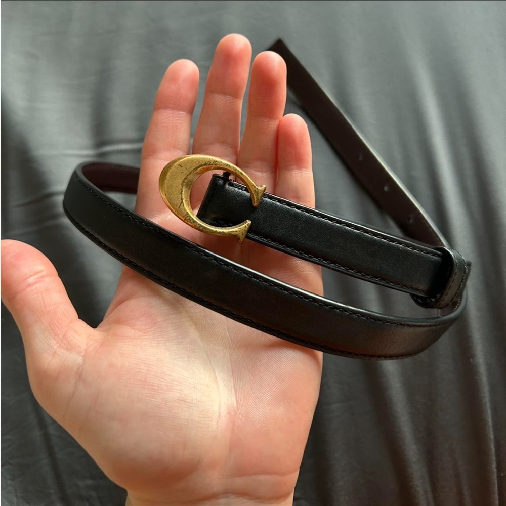 Coach Belt with Gold C Buckle